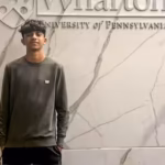 17-year-old UAE student entrepreneur Nirmay Teckchandani stands at Wharton, University of Pennsylvania
